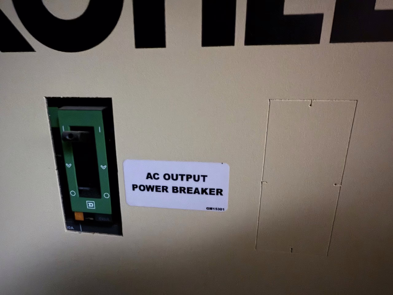 100 kW Kohler Breaker