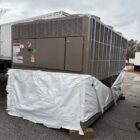 LEL Critical 120-ton York air-cooled chiller, Model YLAA0120, Lot L008222, 460V, R454B refrigerant, 2024 model.