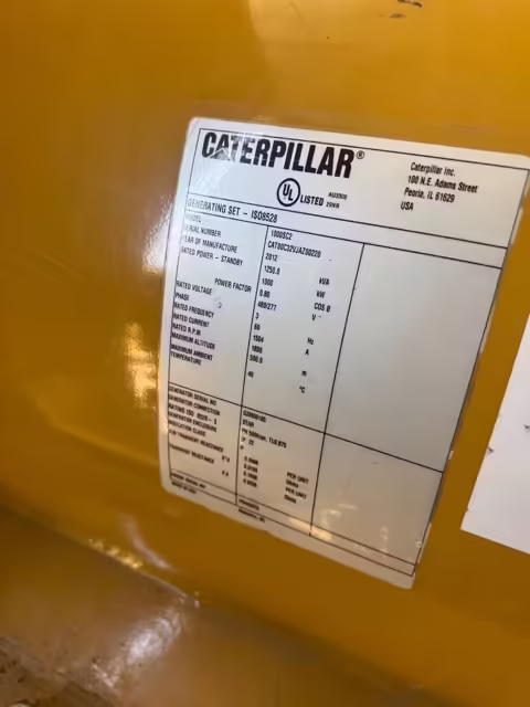1000 kW CAT Diesel Generator