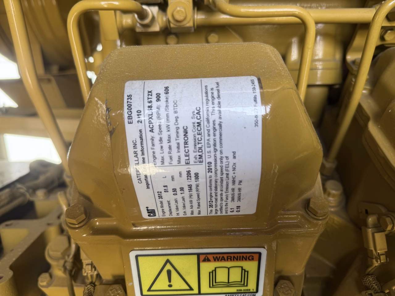 CATERPILLER engine data slate