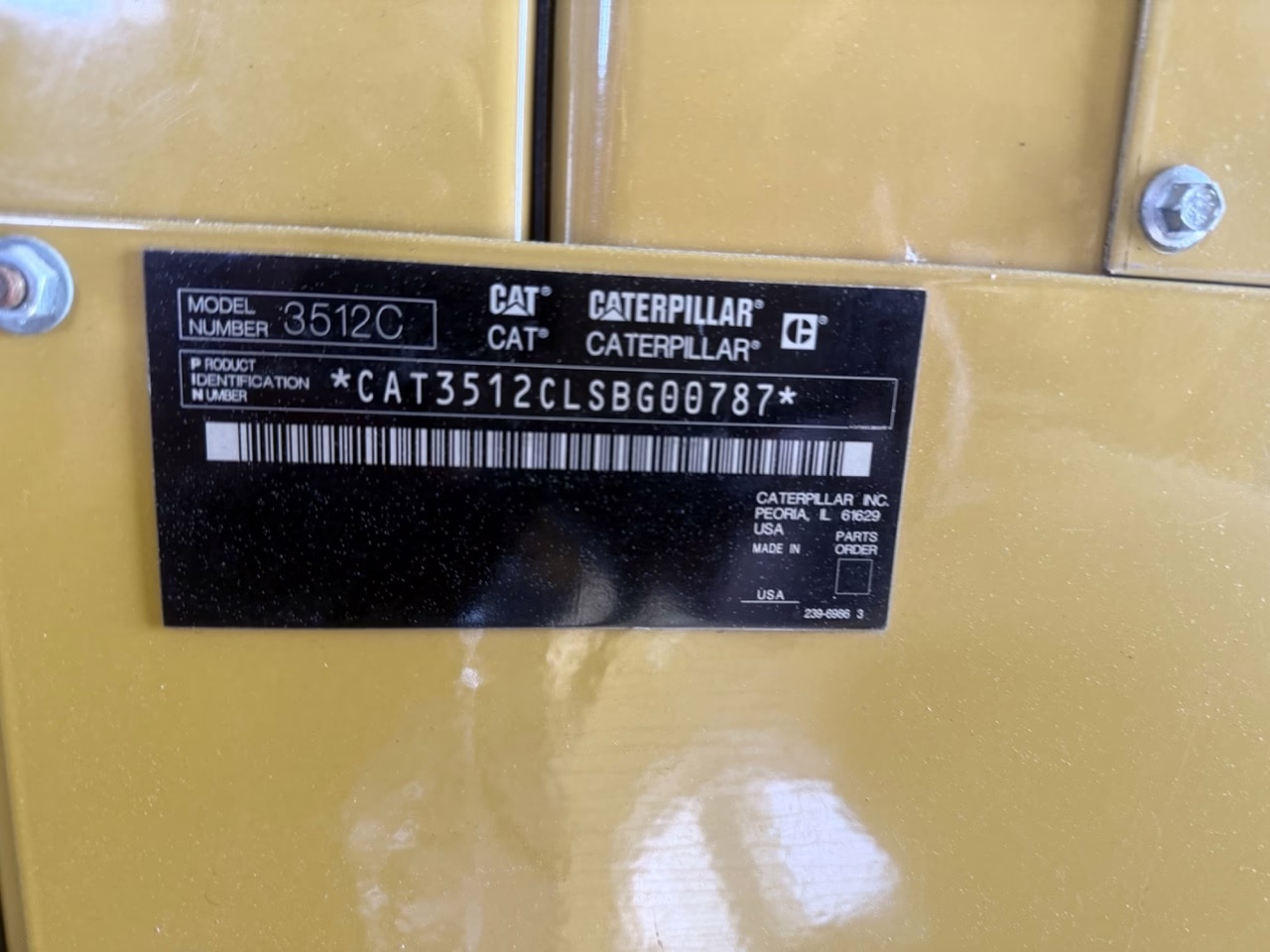 Caterpillar Serial Number