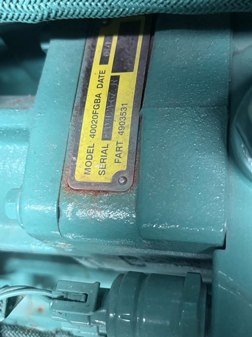 Cummins Engine Nameplate