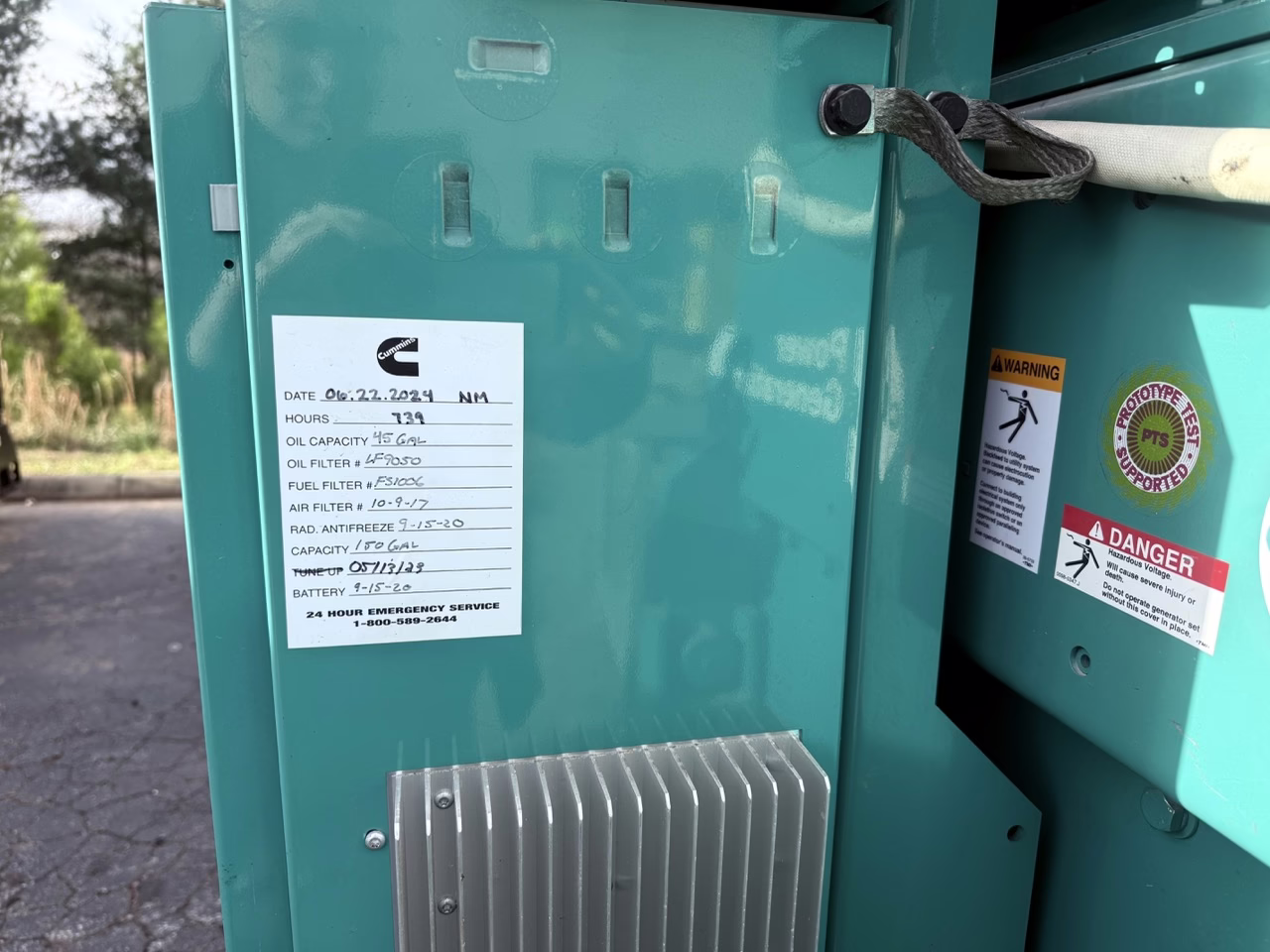 2250 kW Cummins Open Skid Diesel Generator tag