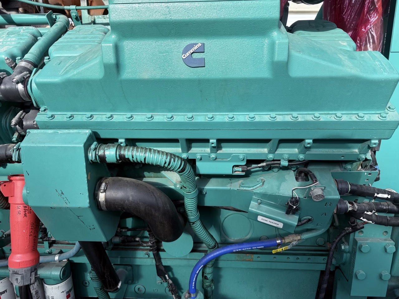 2250 kW Cummins Open Skid Diesel Generator cummins logo with wires