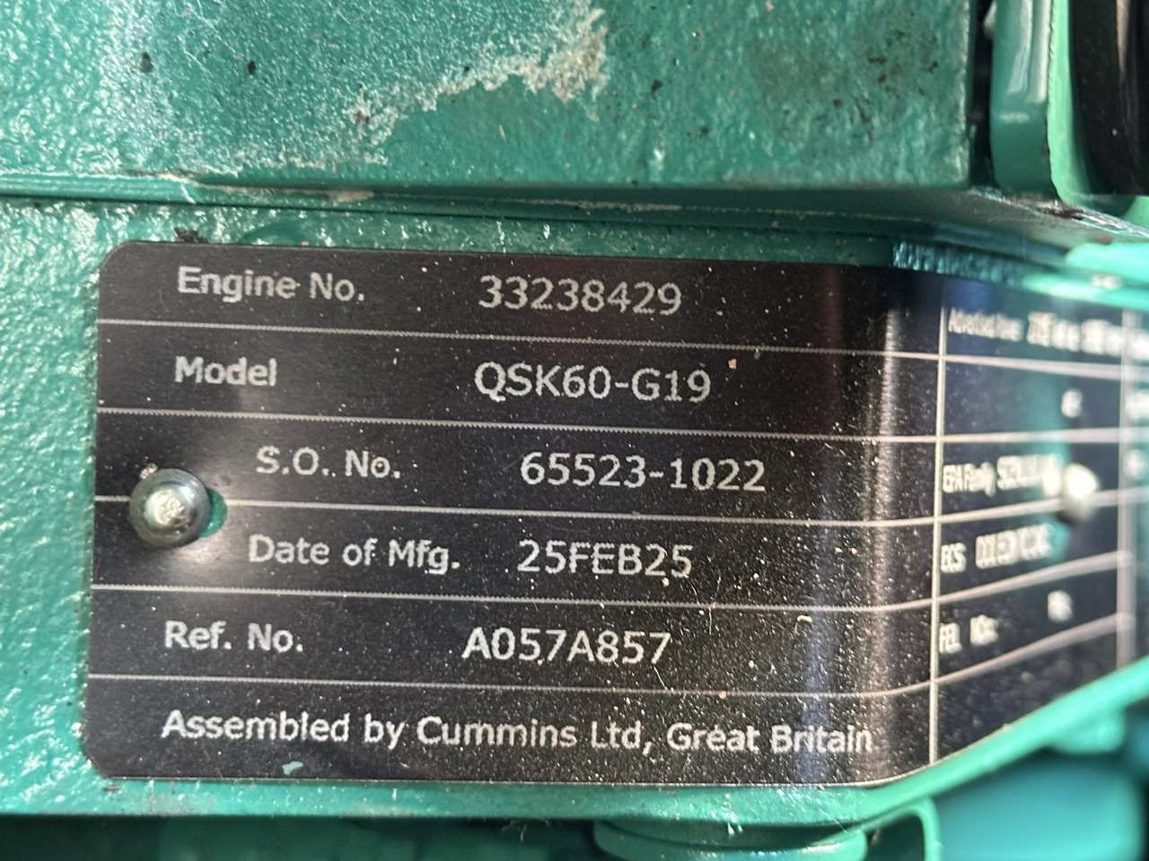 Cummins 25000 DQKAN Generator