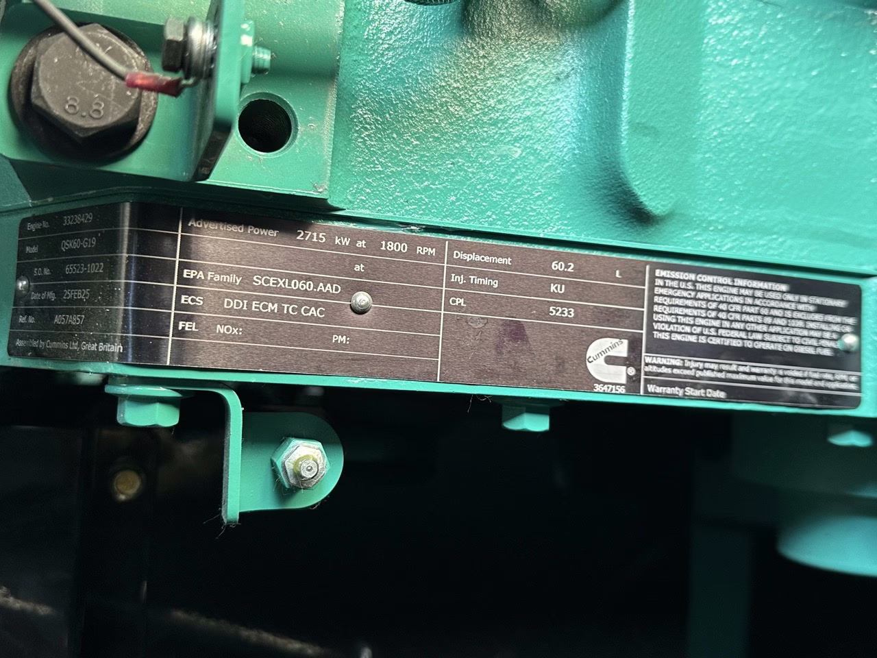 Cummins 25000 DQKAN Generator