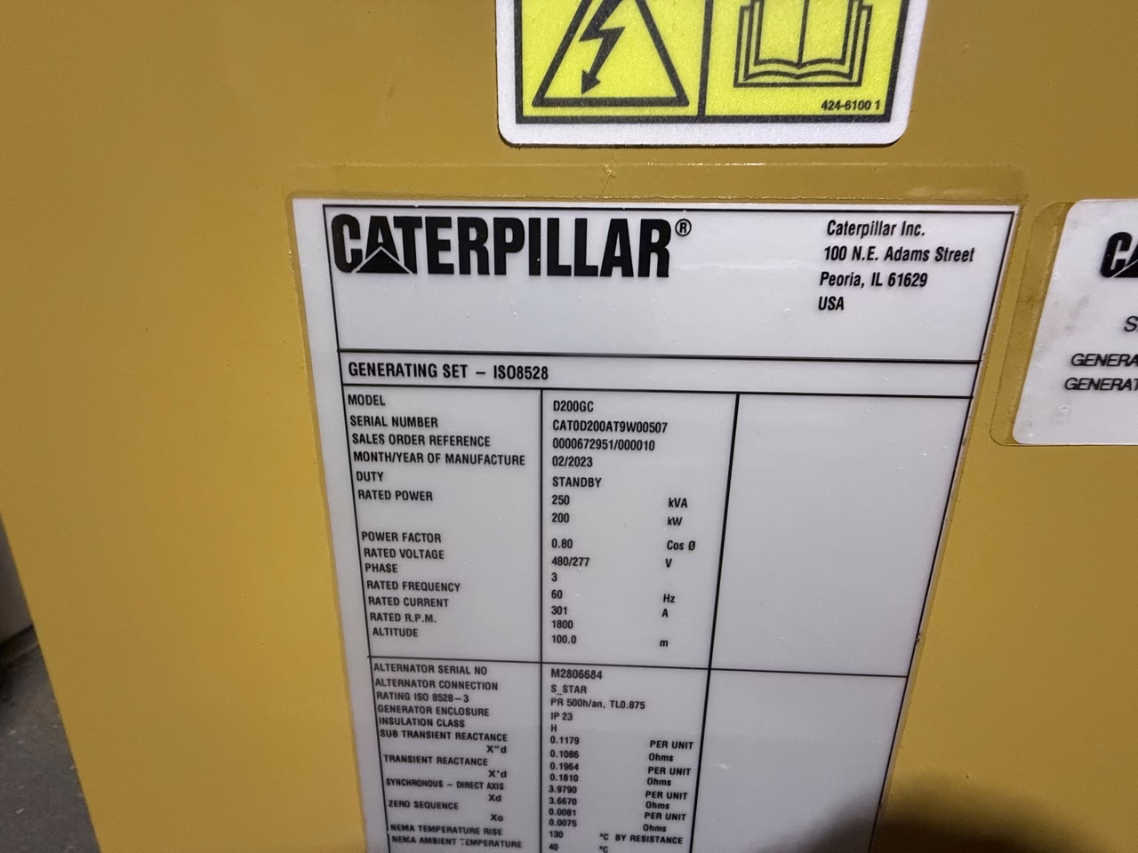 200 kW CAT D200GC